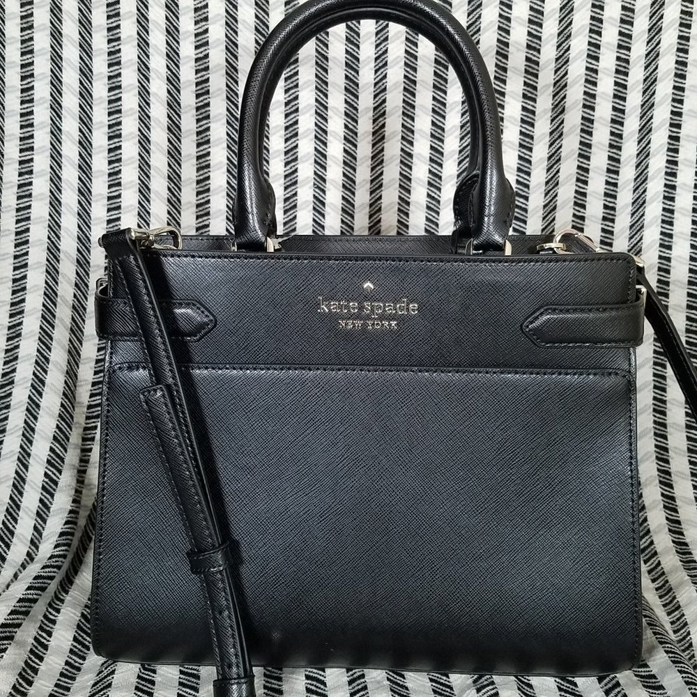 kate Spade Medium Satchel Staci Black Crossbody